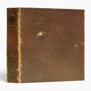 Rustic Faux Brown Leather 3 Ring Binder