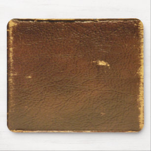 Rustic Faux Brown Leather Mouse Mat