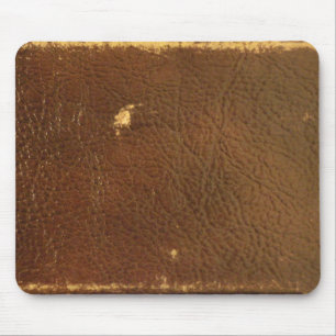 Rustic Faux Brown Leather Mouse Mat