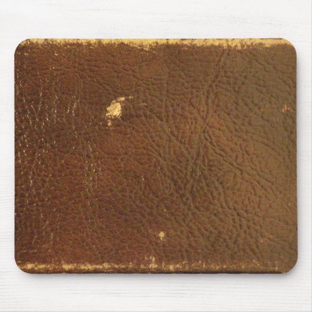 Rustic Faux Brown Leather Mouse Mat (Front)