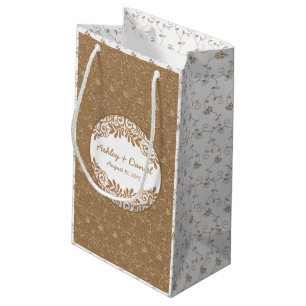 Rustic Faux Burlap Lace Wedding Welcome Bag