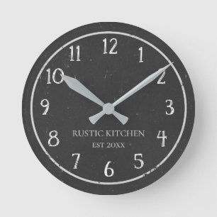 Rustic Faux Chalkboard Kitchen Wall Clock