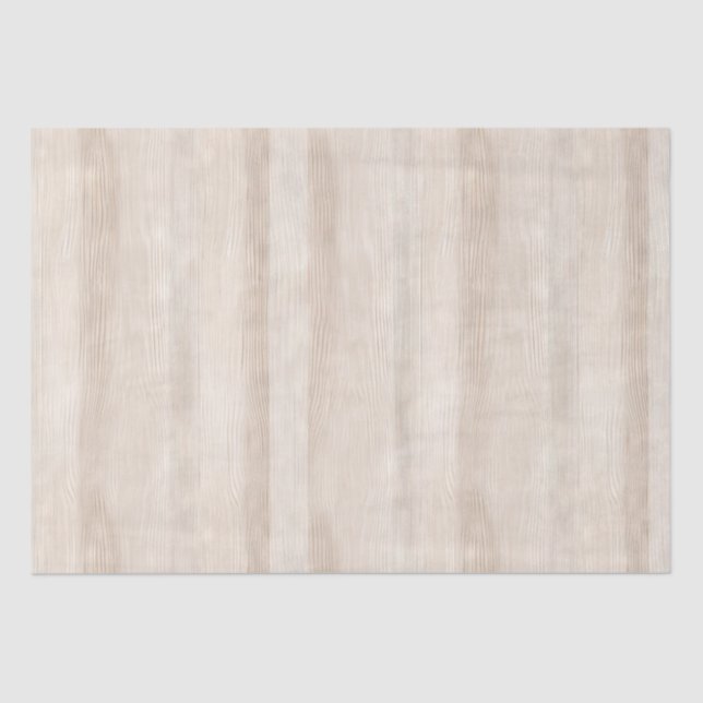 Rustic Faux Cream White Wood Wedding Tissue Paper (Front)