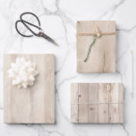 Rustic Faux Cream White Wood Wedding Wrapping Paper Sheet<br><div class="desc">Rustic Faux Cream White Wood Wedding</div>