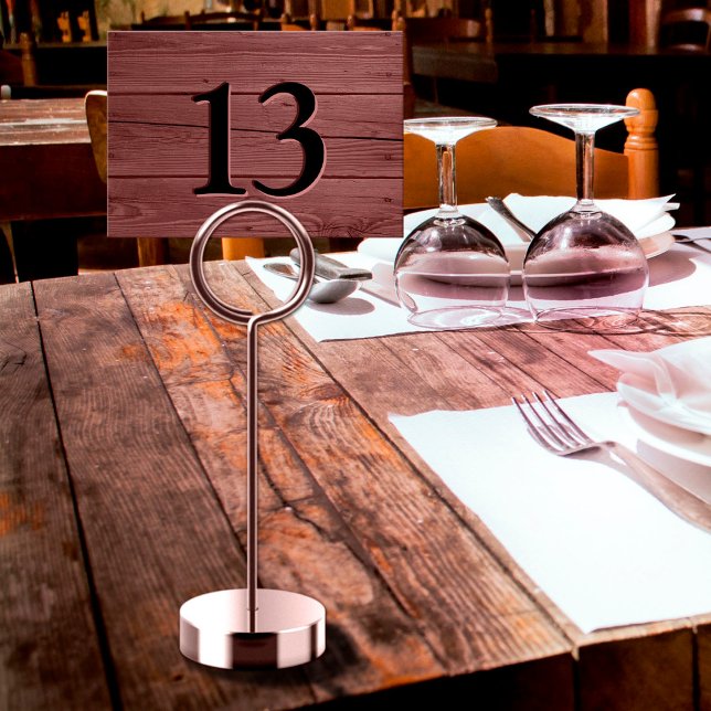 Rustic Faux Engraved Rosewood Cafe Table Number (Rustic Faux Engraved Rosewood Cafe Table Number)