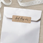Rustic Faux Kraft Best Day Ever Wedding Favour<br><div class="desc">This stylish rustic wedding favour label features the words "best day ever" in dark grey script against a kraft like pattern background. It's great for labelling your wedding favour gifts. It is easy to personalise; just replace the placeholder text to add your own information. For more options such as to...</div>