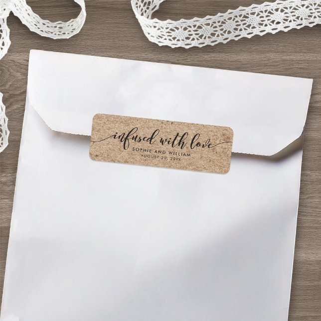 Rustic Faux Kraft Infused with Love Wedding Favour (Creator Uploaded)