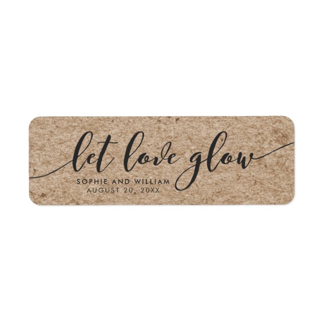 Rustic Faux Kraft Let Love Glow Wedding Favour (Front)