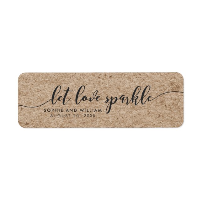 Rustic Faux Kraft Let Love Sparkle Wedding Favor (Front)