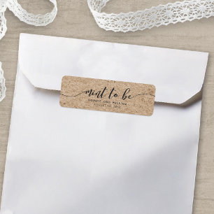 Rustic Faux Kraft Script Mint to Be Wedding Label