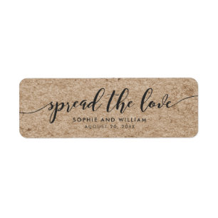 Rustic Faux Kraft Spread the Love Wedding Label