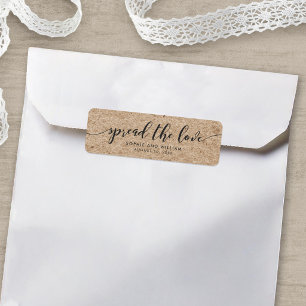 Rustic Faux Kraft Spread the Love Wedding Label