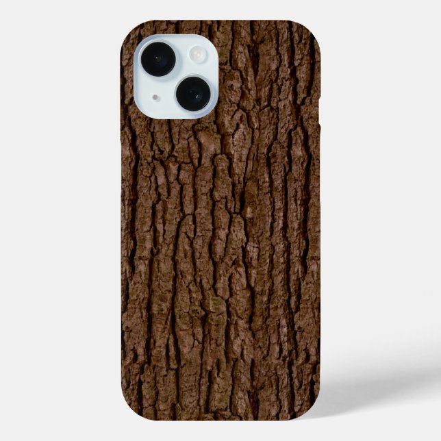 Rustic Faux Piece of Wood Grain Tree Bark Case-Mate iPhone Case (Back)