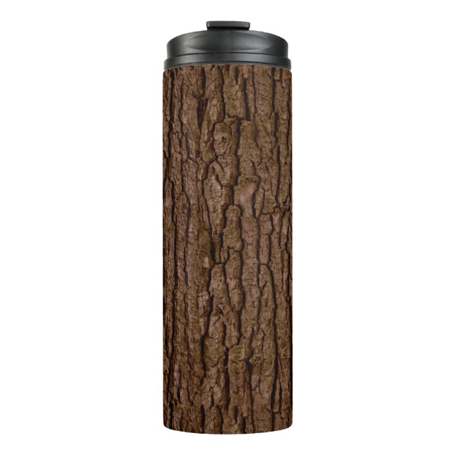 Rustic Faux Piece of Wood Grain Tree Bark Thermal Tumbler (Front)
