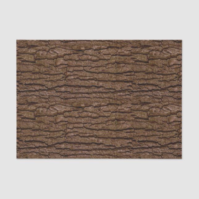 Rustic Faux Piece of Wood Grain Tree Bark Tissue Paper (Front)