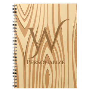 Rustic Faux Stained Brown Wood Personalised Custom Notebook