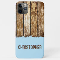 Rustic faux wood add name brown and blue