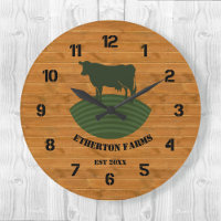 Rustic Faux Wood Farm Stead Acrylic Clock