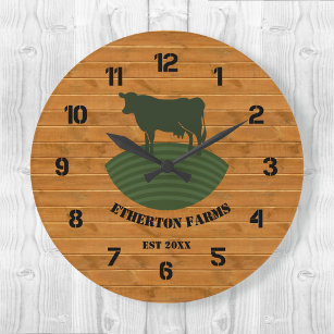 Rustic Faux Wood Farm Stead Acrylic Clock