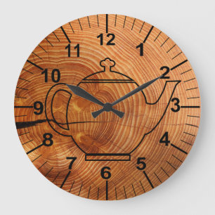Rustic Faux Wood Kitchen Wall Clock