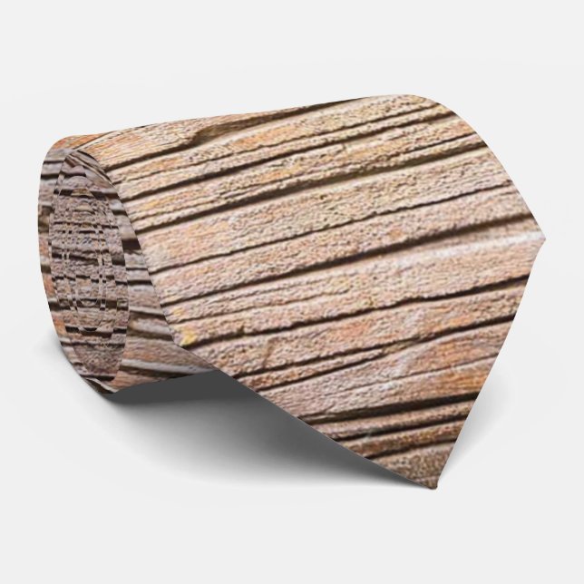 Rustic faux wood tiled pattern tie (Rolled)