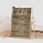 Rustic Faux Wood Wedding Seating Chart Cards<br><div class="desc">Guide your guests to their proper table with this charming faux wood rustic seating chart card. Personalise the table number and the guest's name.</div>