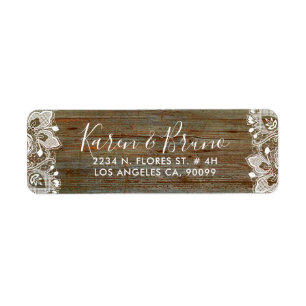 Rustic Faux Wood & White Floral Lace