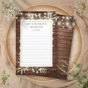 Rustic Favourite Memory Greenery Bridal Shower Car