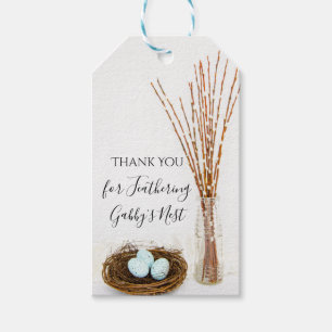 Rustic Feather Her Nest Eggs Baby Shower Favour Ta Gift Tags