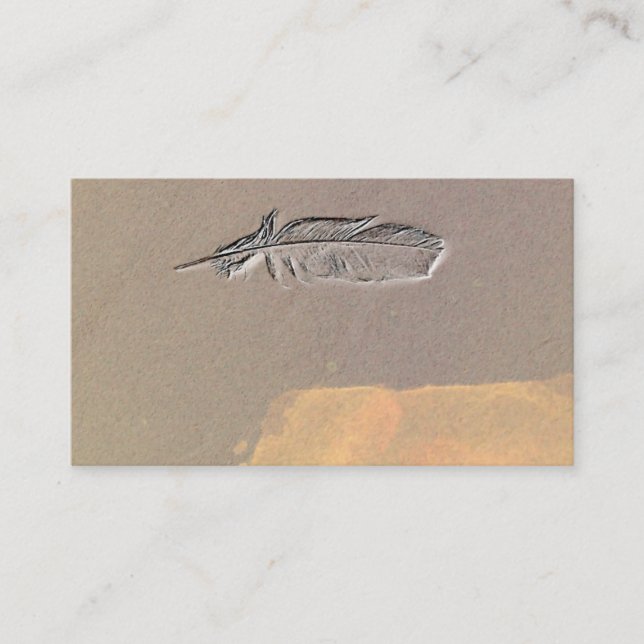 Rustic Feather Mystic Healer Business Cards (Front)