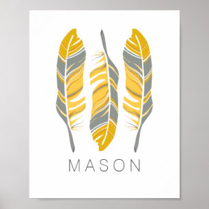 Rustic Feathers Stay Wild Personalised Wall Art