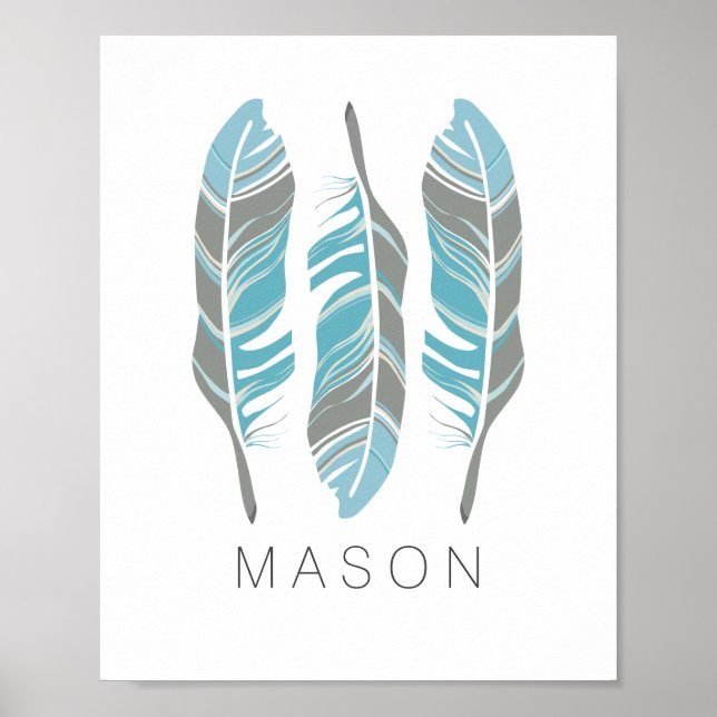 Rustic Feathers Stay Wild Personalised Wall Art (Front)
