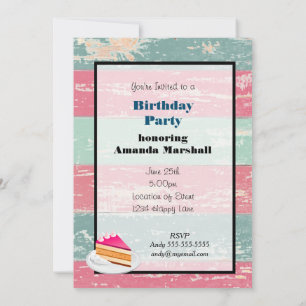 Rustic Fence Birthday party Invitation