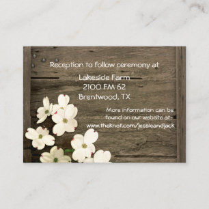 Rustic Fence & Dogwood Blooms Wedding Enclosure Card