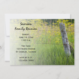 Rustic Fence Post Family Reunion Invitation