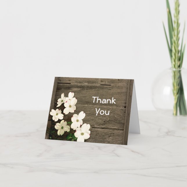 Rustic Fence Wedding Thank You Card (Front)