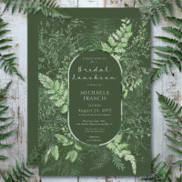 Rustic Fern Green Foliage Emerald Bridal Luncheon