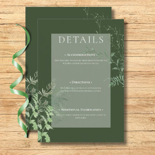 Rustic Fern Green Foliage Emerald Green Details Enclosure Card