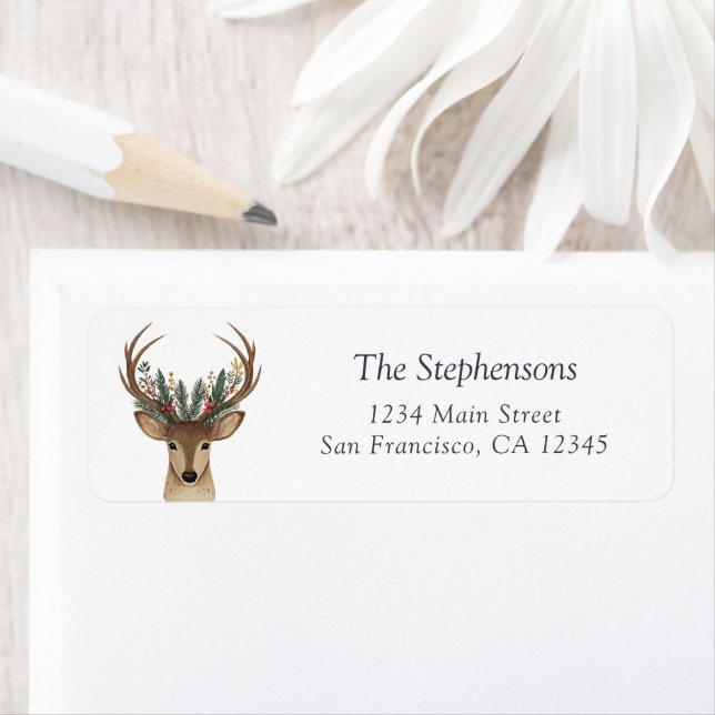 Rustic Festive Deer Return Address (Insitu)