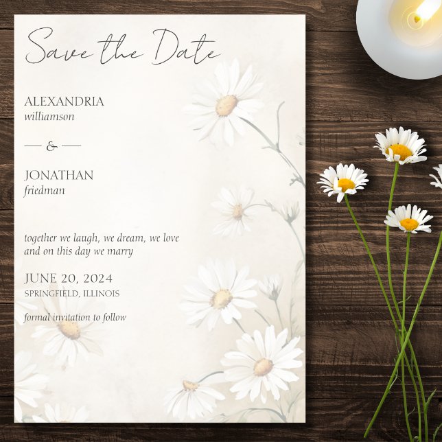 Rustic Field of Daisies Wedding  Save The Date (Creator Uploaded)