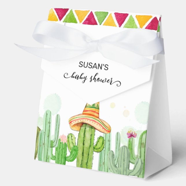 Rustic Fiesta Cactus Taco 'Bout A Baby Shower Favour Box (Front)