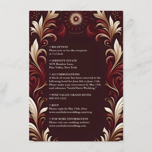Rustic Fiesta Floral Rose Spanish Wedding Enclosure Card (Front)