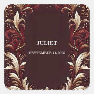 Rustic Fiesta Rustic Bold Spanish Bridal Shower Square Sticker