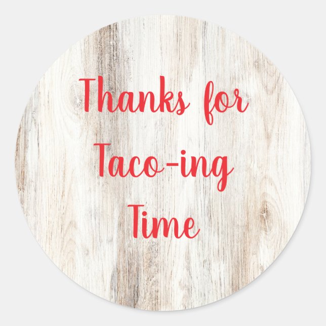 Rustic Fiesta Shower Favor Stickers | Thank You (Front)