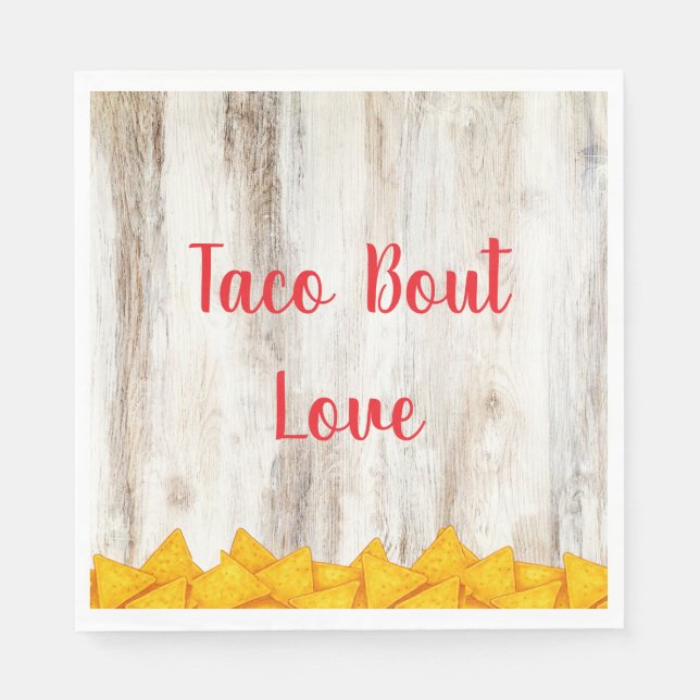 Rustic Fiesta Shower Paper Napkins | Taco ‘Bout (Front)