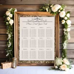 Rustic Filigree Wedding Seating Chart