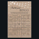 Rustic Find the guest bingo bridal shower game Flyer<br><div class="desc">Enjoy your bridal shower with these simple and cute games. Check out our collection for more bridal shower games in the same style. Please note that these games are not editable.</div>