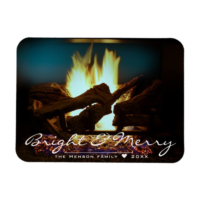 Rustic Fireplace Fire Wood Cosy Warm Holiday Magnet (Horizontal)