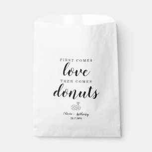 Rustic First Comes Love Doughnuts Sweet Treat Wedd Favour Bags