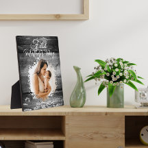 Rustic First Mother day Photo Plaque